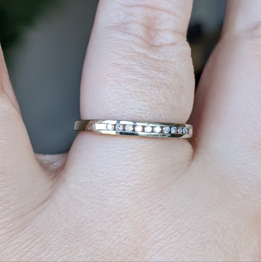 10K White Gold Diamond Channel Set Half Eternity Ring - Picture 8 of 15